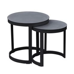 Royal Seasons Aluminium Bijzettafels Zwart - Set Van 2